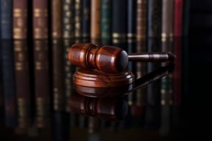 gavel and books